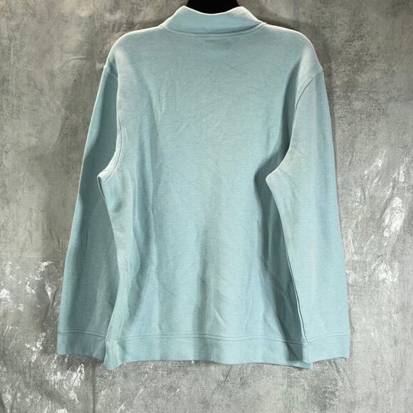 CLUB ROOM Men's Pale Glass Birdseye Mock-Neck Quarter-Zip Pullover Sweater SZ L - Picture 2 of 11